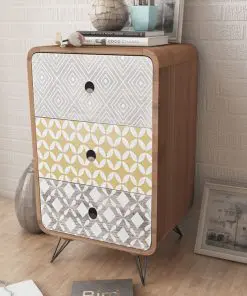 vidaXL Side Cabinet with 3 Drawers Brown