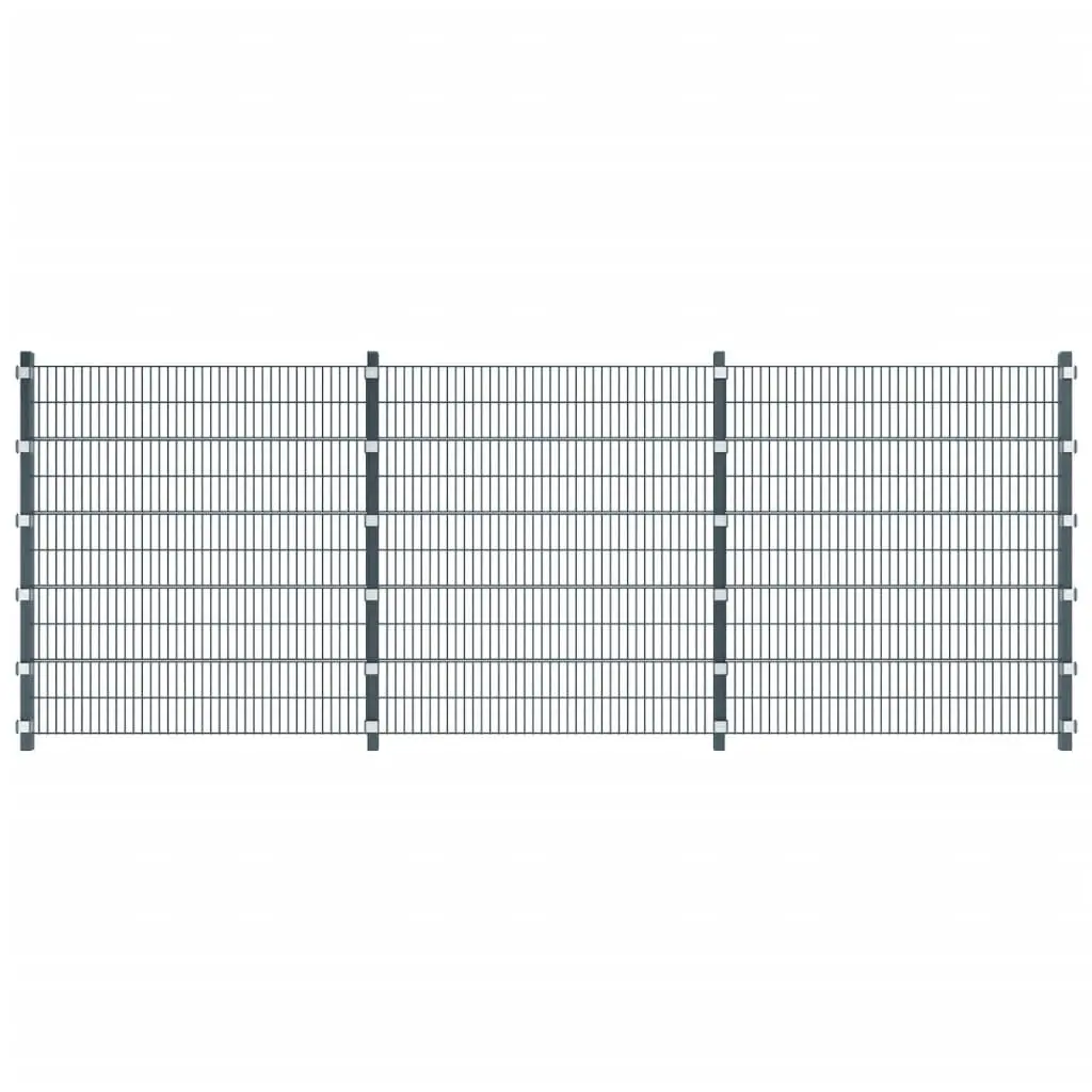 vidaXL Fence Panel with Posts 6×2 m Anthracite Grey