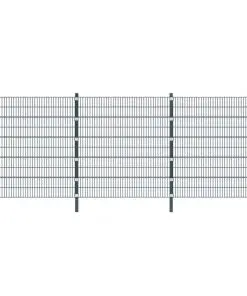 vidaXL Fence Panel with Posts 6×2 m Anthracite Grey