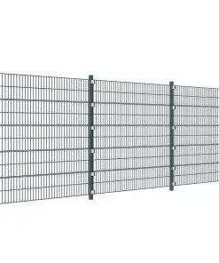 vidaXL Fence Panel with Posts 6×2 m Anthracite Grey