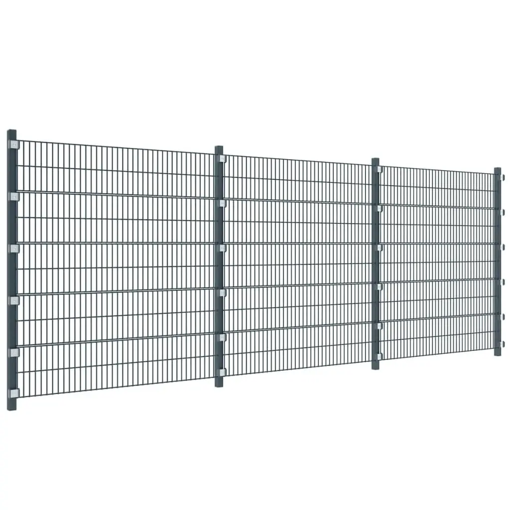 vidaXL Fence Panel with Posts 6×2 m Anthracite Grey
