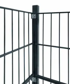 vidaXL Fence Panel with Posts 6×2 m Anthracite Grey