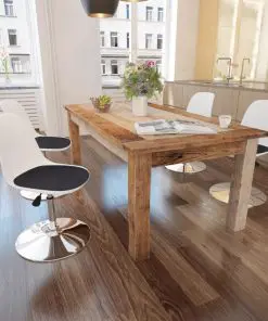 vidaXL Swivel Dining Chairs 4 pcs White and Black Faux Leather