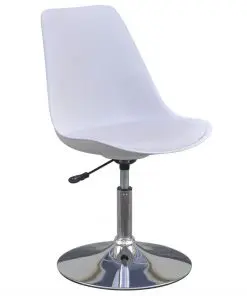 vidaXL Swivel Dining Chairs 4 pcs White Faux Leather