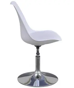 vidaXL Swivel Dining Chairs 4 pcs White Faux Leather