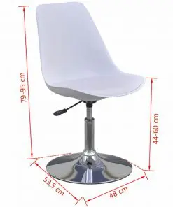 vidaXL Swivel Dining Chairs 4 pcs White Faux Leather