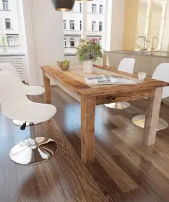 vidaXL Swivel Dining Chairs 4 pcs White Faux Leather