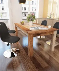 vidaXL Swivel Dining Chairs 4 pcs Black Faux Leather