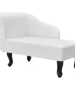 vidaXL Chaise Longue White Faux Leather