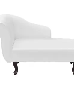 vidaXL Chaise Longue White Faux Leather