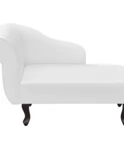 vidaXL Chaise Longue White Faux Leather