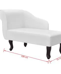 vidaXL Chaise Longue White Faux Leather
