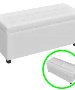 vidaXL Storage Ottoman Artificial Leather White
