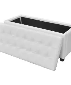 vidaXL Storage Ottoman Artificial Leather White