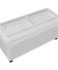 vidaXL Storage Ottoman Artificial Leather White