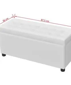 vidaXL Storage Ottoman Artificial Leather White