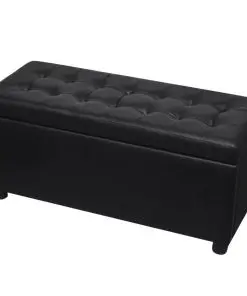 vidaXL Storage Ottoman Artificial Leather Black