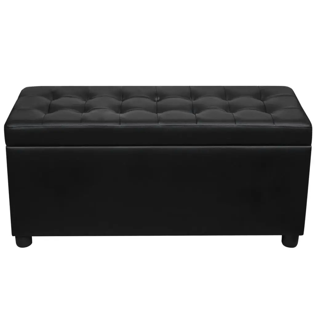vidaXL Storage Ottoman Artificial Leather Black