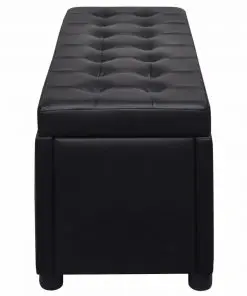 vidaXL Storage Ottoman Artificial Leather Black