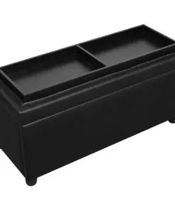 vidaXL Storage Ottoman Artificial Leather Black