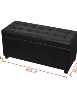 vidaXL Storage Ottoman Artificial Leather Black