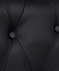 vidaXL Chesterfield 2-Seater Artificial Leather Black