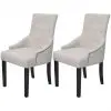 vidaXL Dining Chairs 2 pcs Cream Fabric vidaXL Dining Chairs 2 pcs Cream Fabric