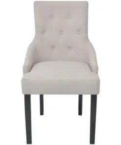 vidaXL Dining Chairs 2 pcs Cream Fabric