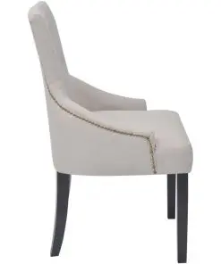vidaXL Dining Chairs 2 pcs Cream Fabric