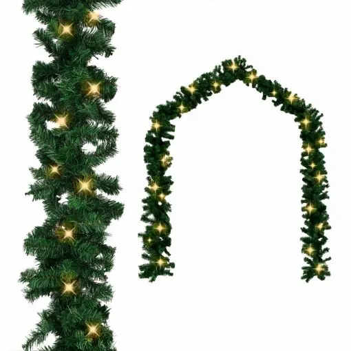 vidaXL Christmas Garland with LED Lights 10 m