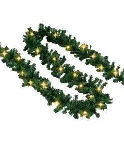 vidaXL Christmas Garland with LED Lights 10 m