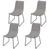 vidaXL Dining Chairs 4 pcs Light Grey Fabric