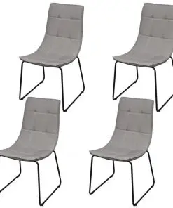vidaXL Dining Chairs 4 pcs Light Grey Fabric