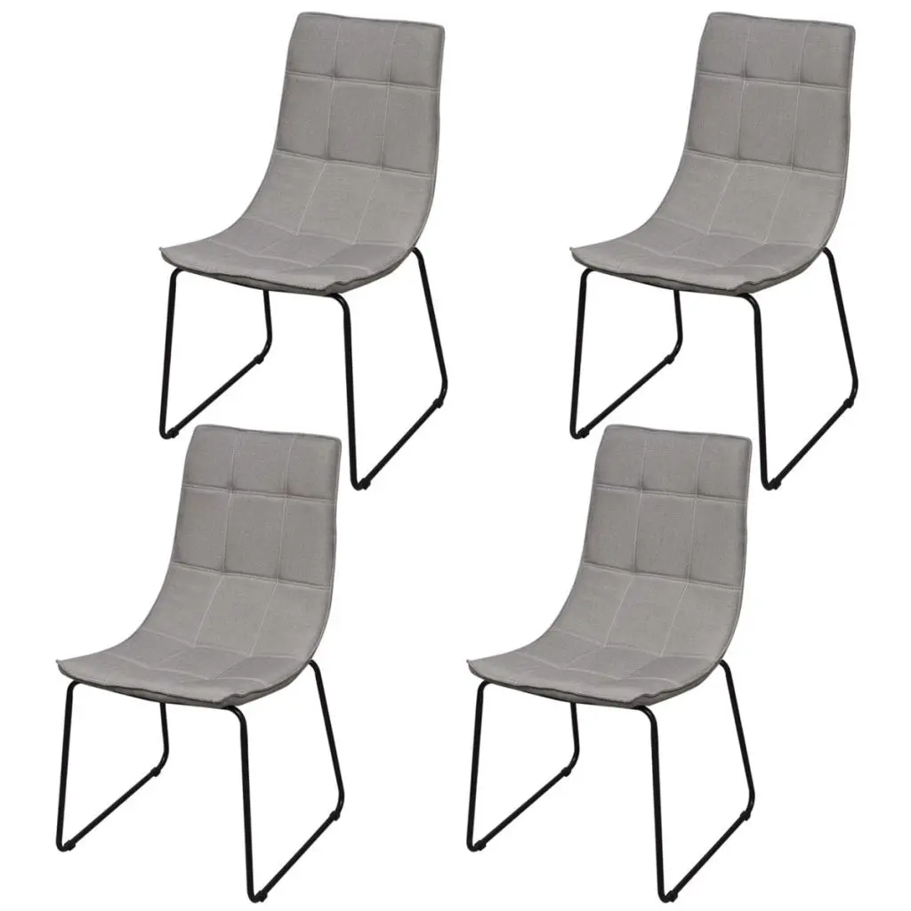 vidaXL Dining Chairs 4 pcs Light Grey Fabric