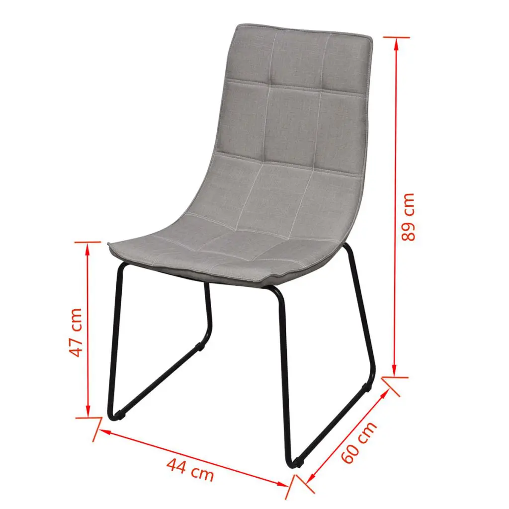 vidaXL Dining Chairs 4 pcs Light Grey Fabric