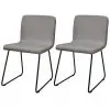 vidaXL Dining Chairs 2 pcs Light Grey Fabric