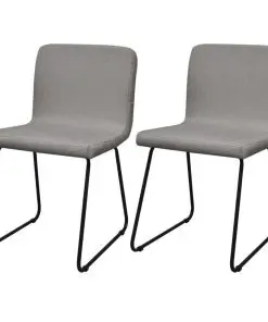 vidaXL Dining Chairs 2 pcs Light Grey Fabric