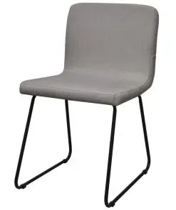 vidaXL Dining Chairs 2 pcs Light Grey Fabric