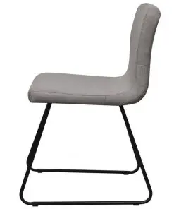 vidaXL Dining Chairs 2 pcs Light Grey Fabric