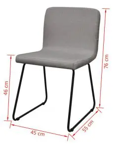 vidaXL Dining Chairs 2 pcs Light Grey Fabric