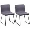 vidaXL Dining Chairs 2 pcs Dark Grey Fabric
