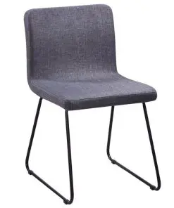 vidaXL Dining Chairs 2 pcs Dark Grey Fabric