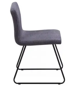 vidaXL Dining Chairs 2 pcs Dark Grey Fabric