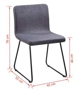 vidaXL Dining Chairs 2 pcs Dark Grey Fabric