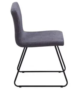 vidaXL Dining Chairs 4 pcs Dark Grey Fabric