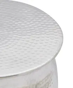 vidaXL Hammered Aluminium Stool/Side Table Silver