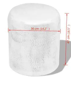 vidaXL Hammered Aluminium Stool/Side Table Silver