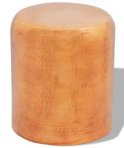vidaXL Hammered Aluminium Stool/Side Table Brass/Copper Colour