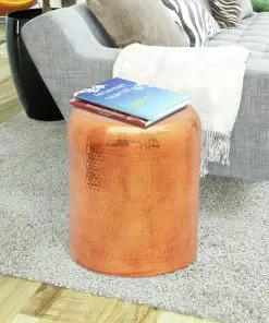 vidaXL Hammered Aluminium Stool/Side Table Brass/Copper Colour