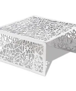 vidaXL Coffee Table Silver Geometric Openwork Design Aluminium